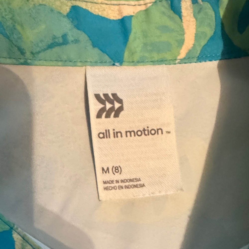 all in motion Boy’s Tropical Green and Blue Shirt - Picture 2 of 4